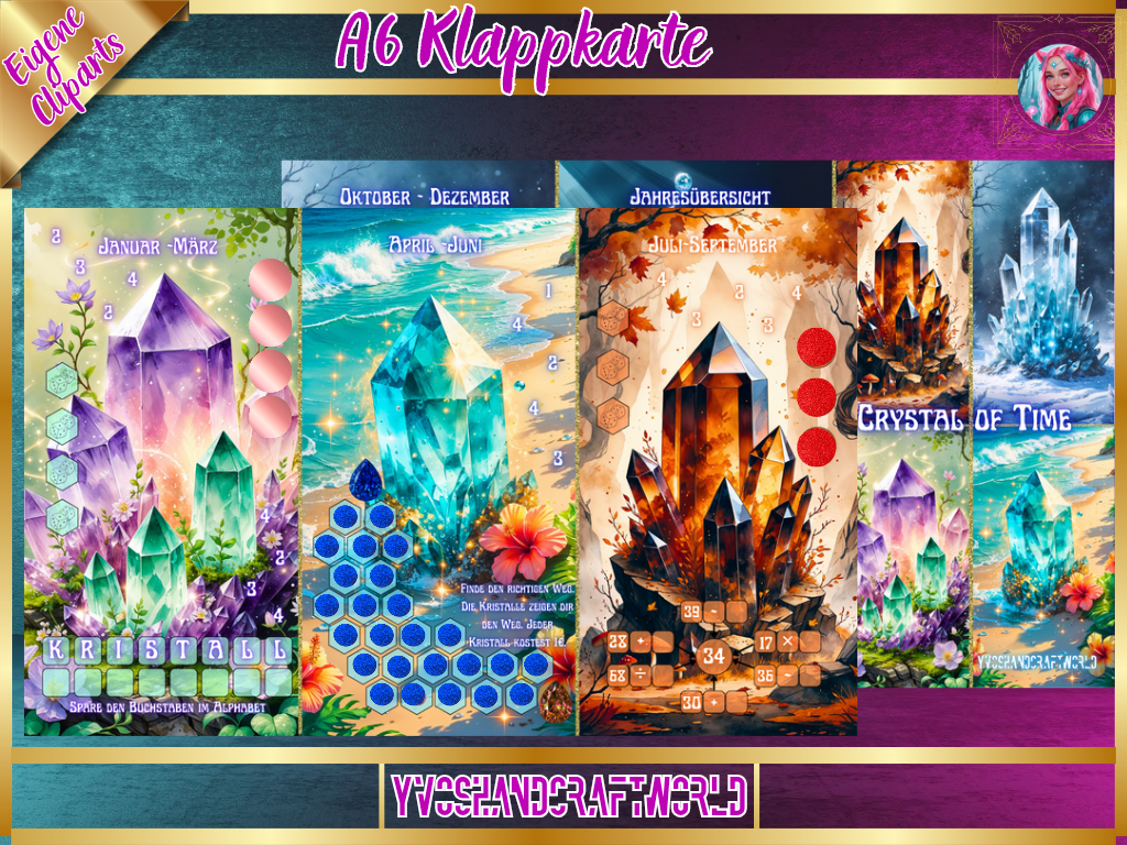 Crystal of Time Jahreschallenge Klappkarte - Yvoshandcraftworld