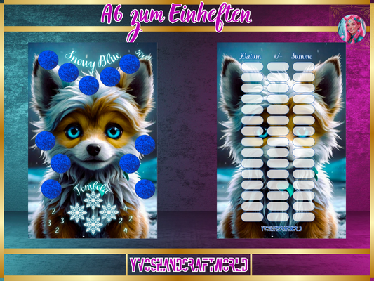 Snowy Blue Challenge zum Einheften, bunter Bügelverschluss, langlebiges Material, ideal für kreative Bastelprojekte