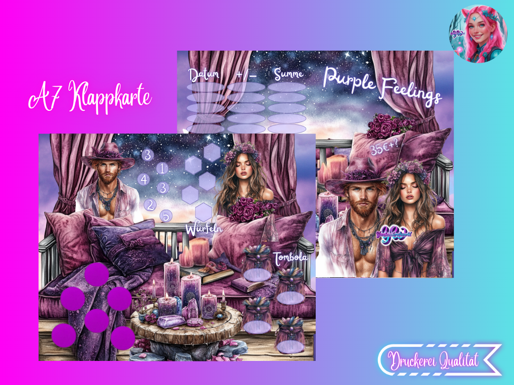Purple Feelings Klappkarte A7