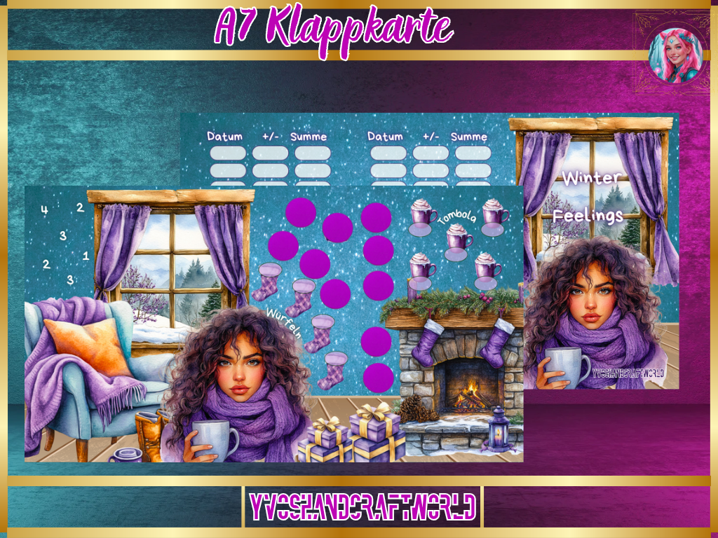 Winter Feelings Klappkarte A7 - Yvoshandcraftworld