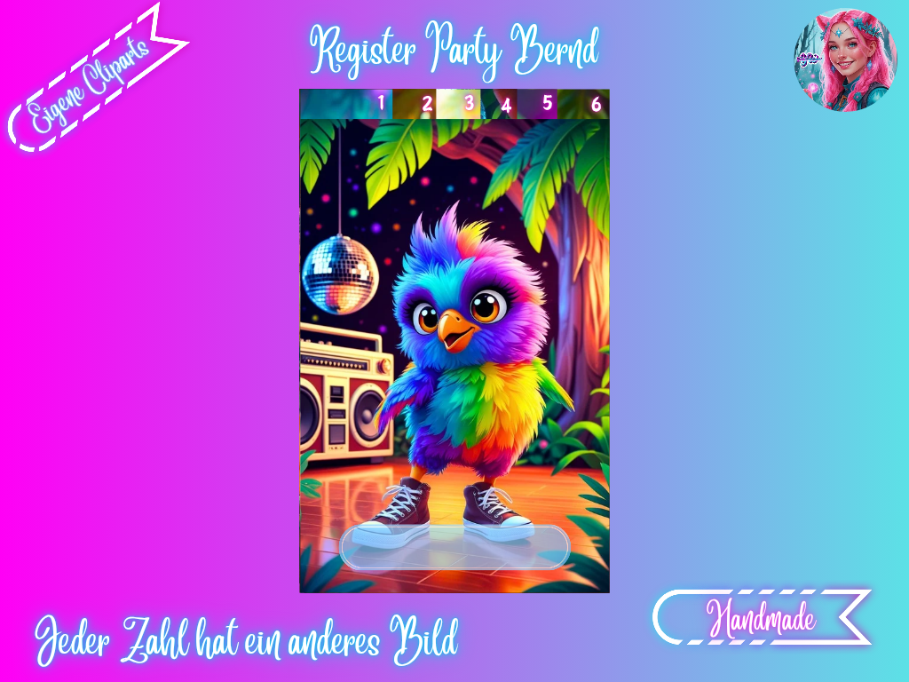 6er Register Party Bernd - Yvoshandcraftworld