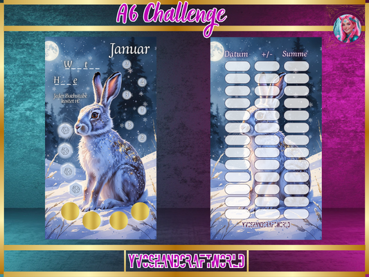 Niedliches Januar Animals Freebie mit bunten Tiermotiven, ideal für kreative Bastelprojekte oder als Geschenk.