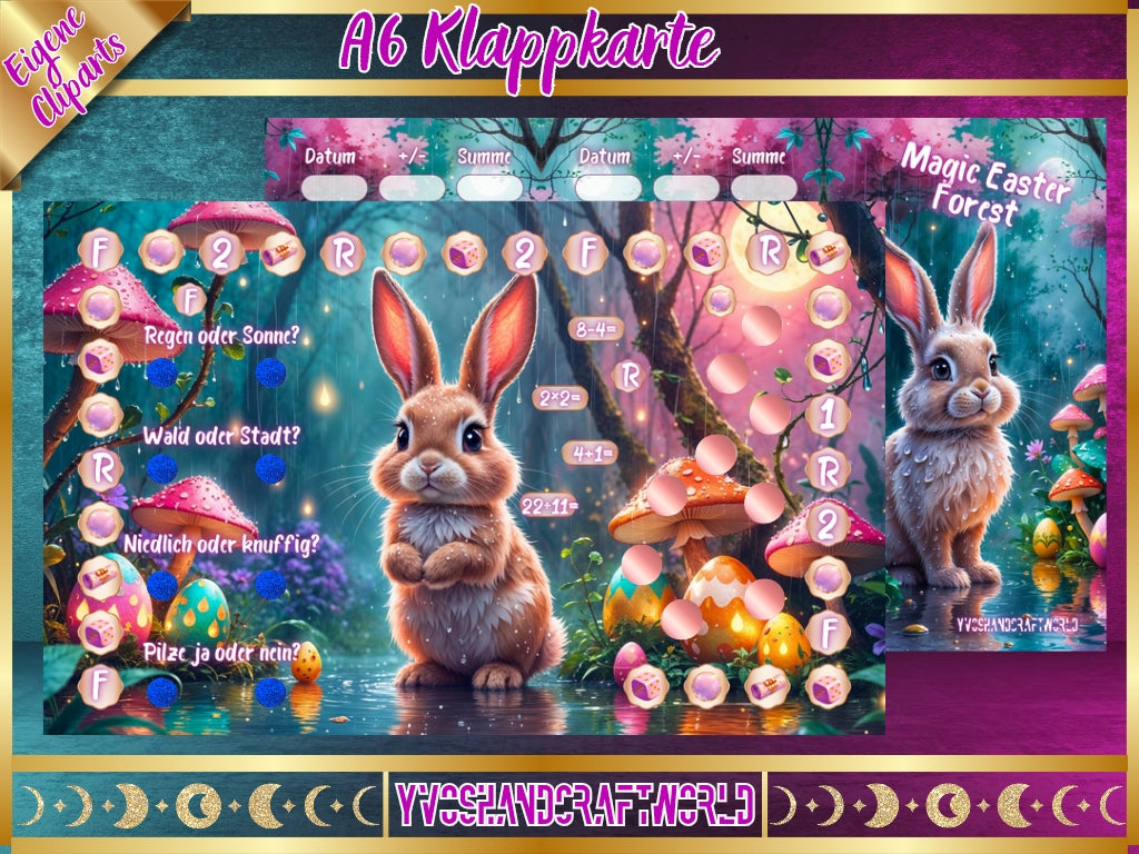 Bunte Magic Easter Forest Spielzeug mit bunten Figuren und Osterhase, ideal für Kinder, von Mein Shop.