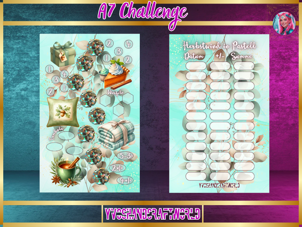 Herbstwind in Pastell Challenge A7 von Mein Shop, farbenfrohe Illustration mit herbstlichen und pastelligen Tönen.