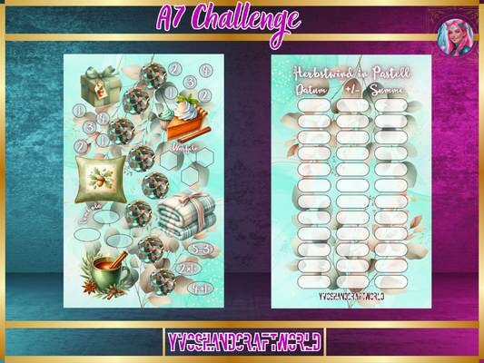 Herbstwind in Pastell Challenge A7 von Mein Shop, farbenfrohe Illustration mit herbstlichen und pastelligen Tönen.