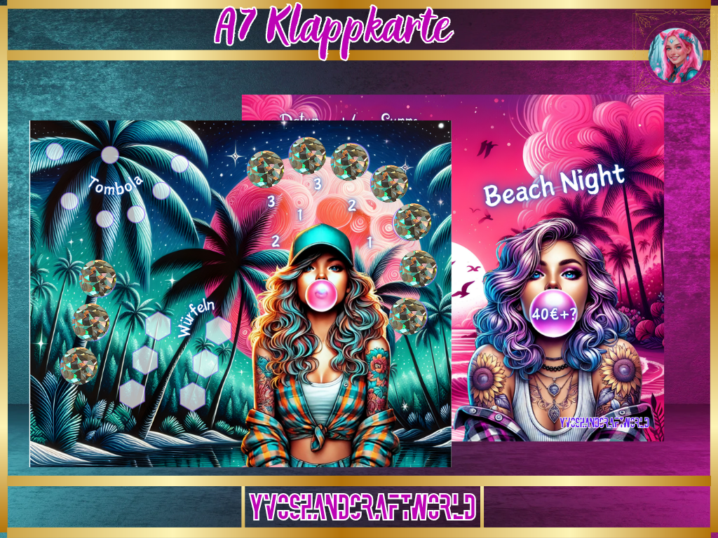 Beach Night Klappkarte A7