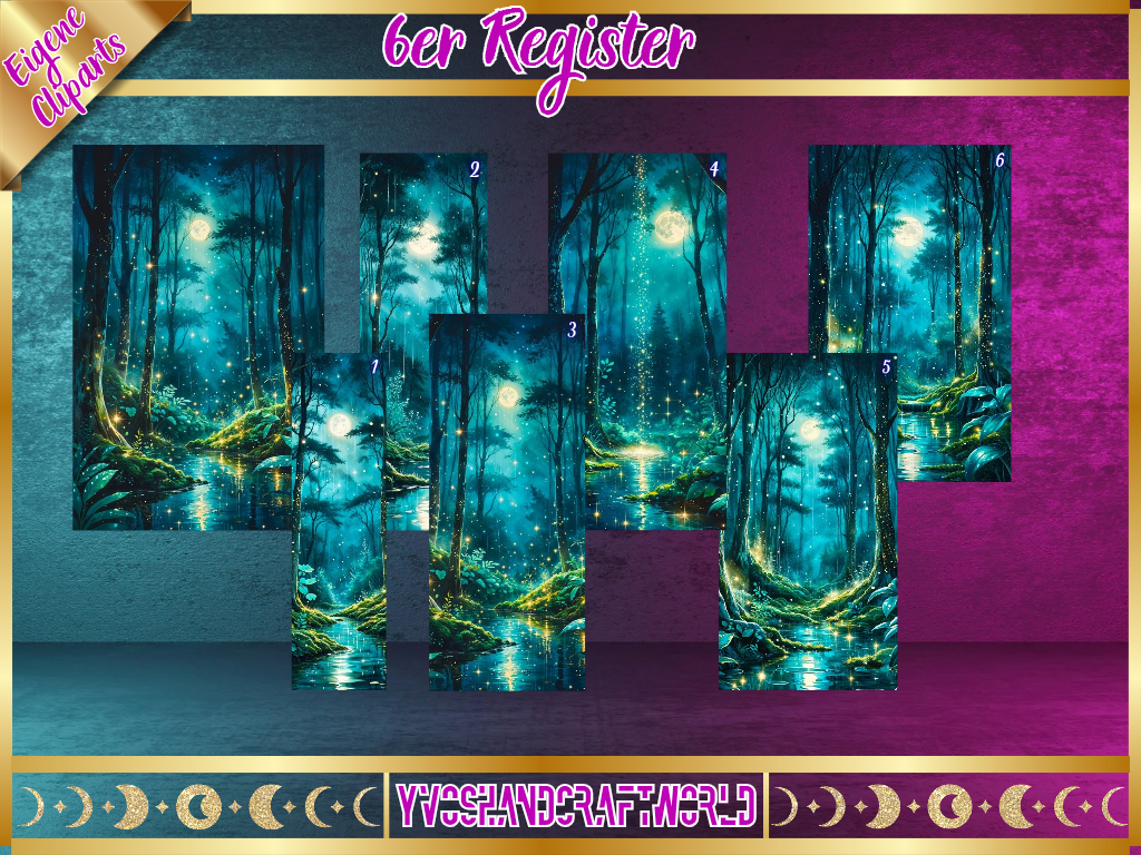 Registierungsformular für Magic Forest von Mein Shop mit grünen und magischen Design-Elementen