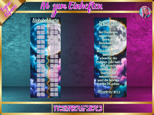 Mond Alphabet Karte matt foliert