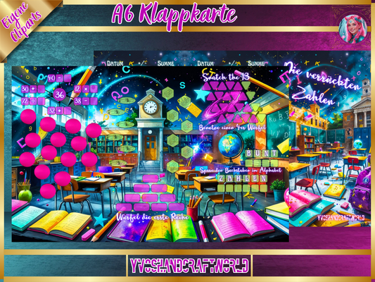 Die verrückten Zahlen Klappkarte