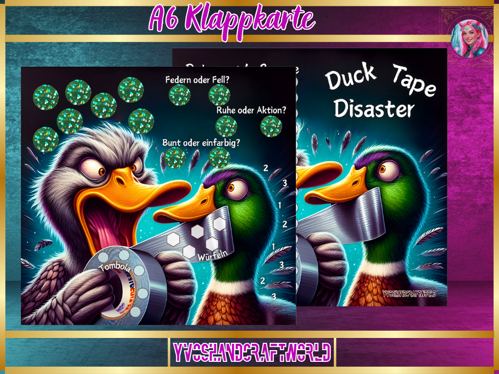 Duck Tape Disaster Klappkarte - Yvoshandcraftworld