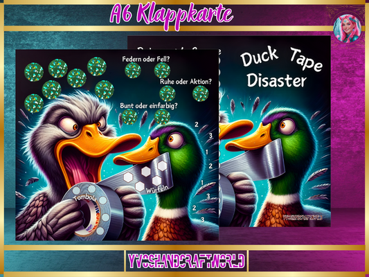 Duck Tape Disaster Klappkarte - Yvoshandcraftworld