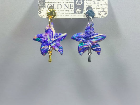Star Purple Love Ohrring