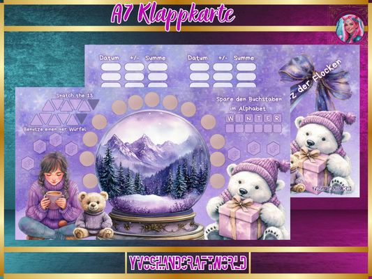 Klappkarte A7 "Tanz der Flocken" mit winterlichem Schneeflocken-Design, ideal für festliche Grüße, von Mein Shop