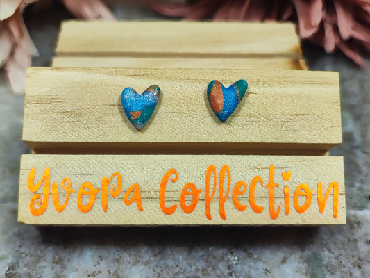 Mini Heart Blue Toskana Ohrstecker