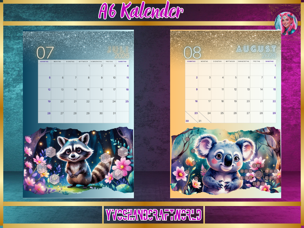 Kalender 2026 Forest Animals - Yvoshandcraftworld