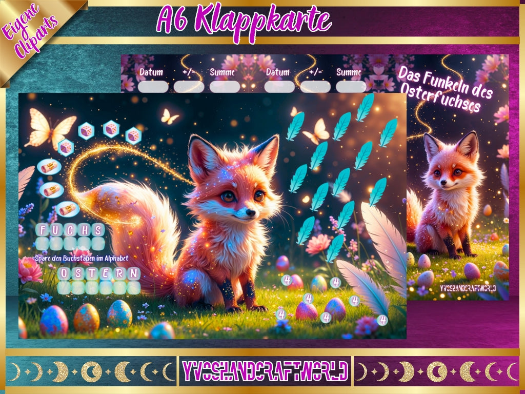 Osterfuchs mit funkelndem Dekor, detailreiche Gestaltung und niedliches Design, als festliches Oster-Accessoire von Mein Shop