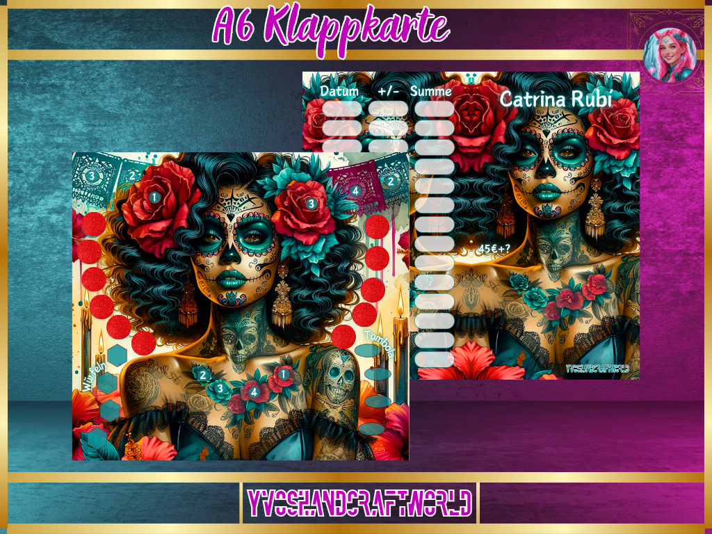 Catrina Rubi Klappkarte - Yvoshandcraftworld