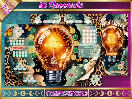 Wild Light Klappkarte von Mein Shop, elegante Grußkarte mit Wildlicht-Design, perfekt zum Versenden von besonderen Grüßen