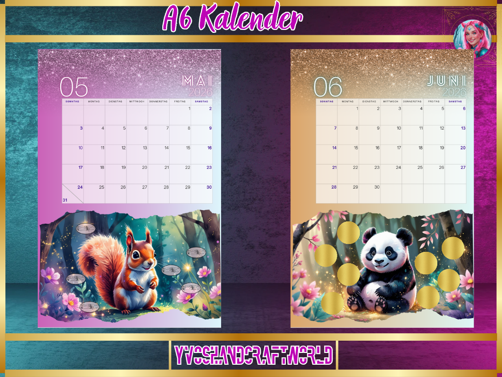 Kalender 2026 Forest Animals - Yvoshandcraftworld