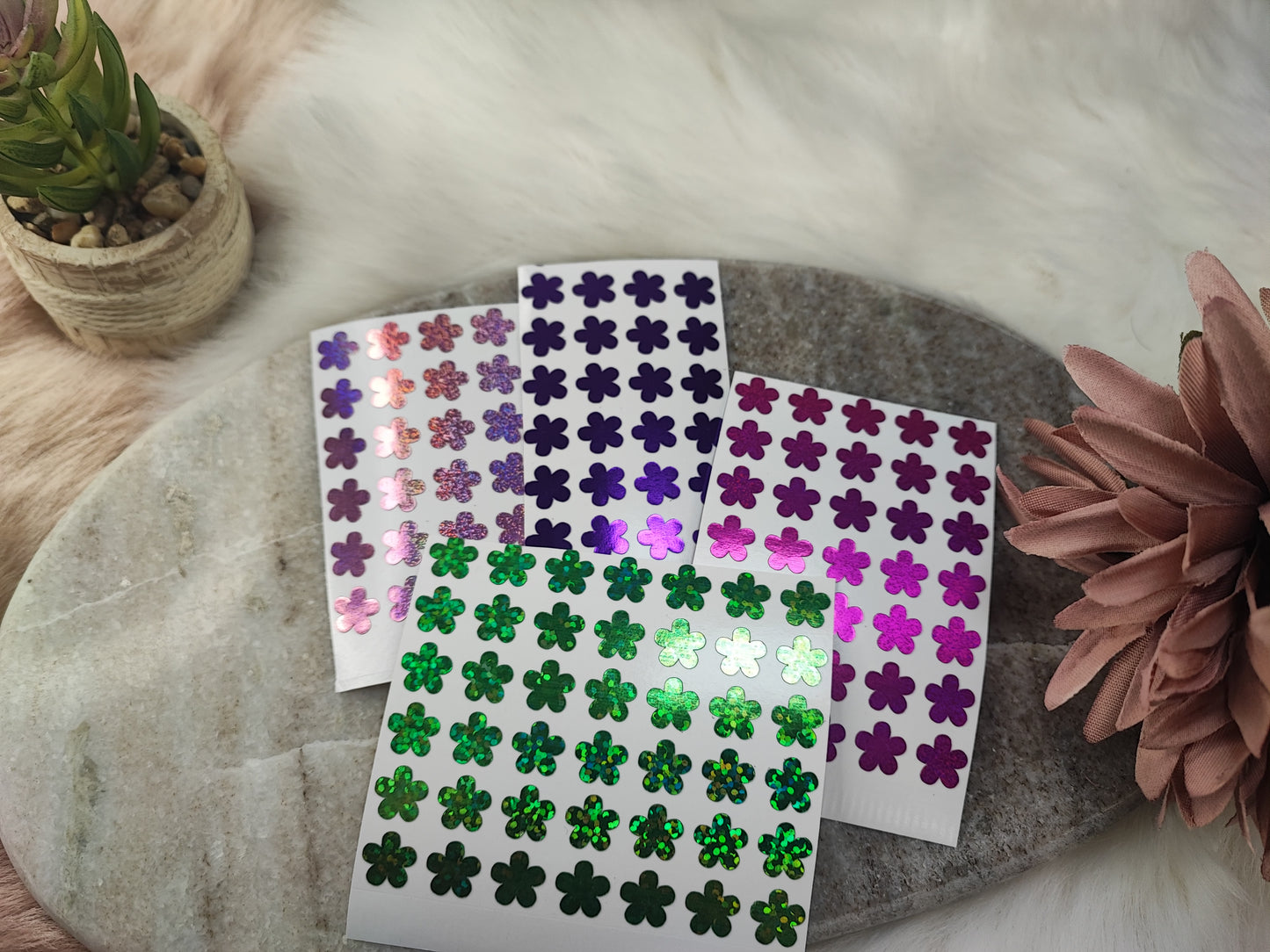 Blumen-Rubbelaufkleber in bunten Farben, ideal für Bastel- und Dekorationsprojekte, von Mein Shop