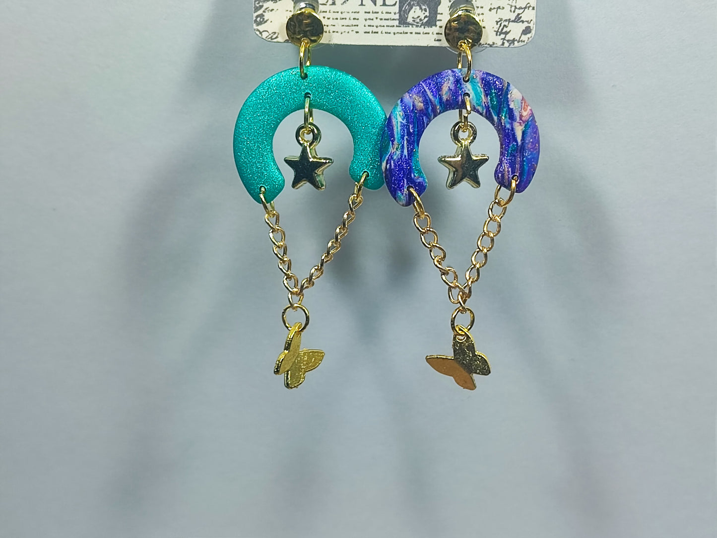 Purple Love and Blue Ohrring