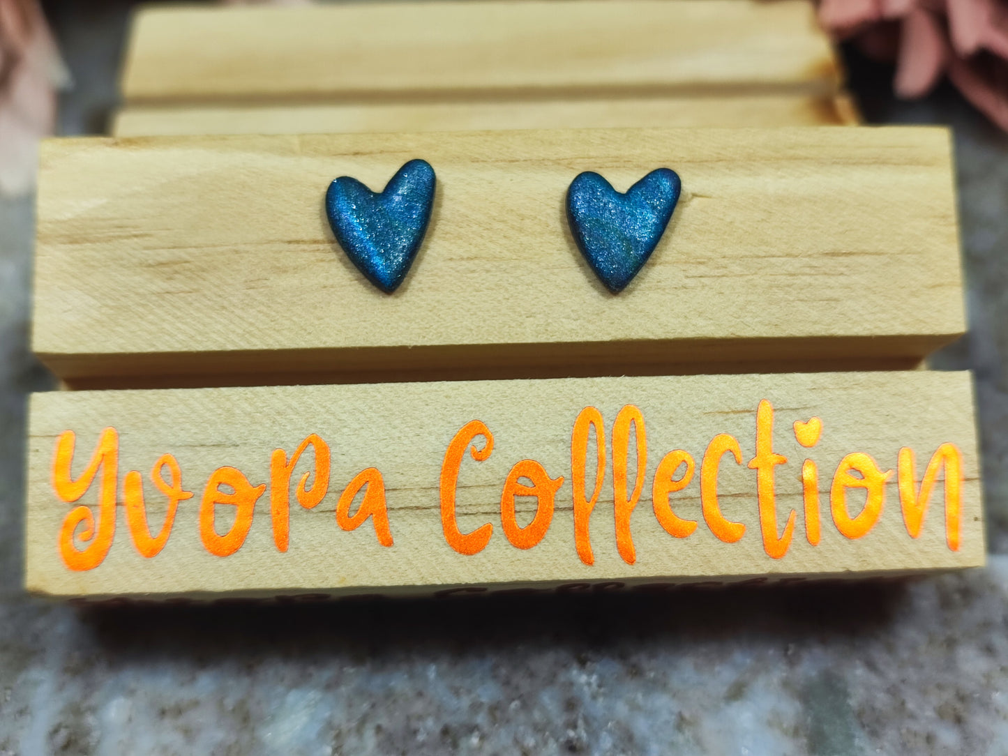 Mini Heart Midnight Blue Ohrstecker