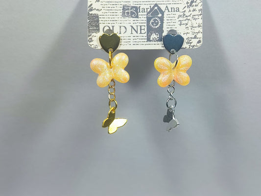 Butterfly Glitter Ohrring