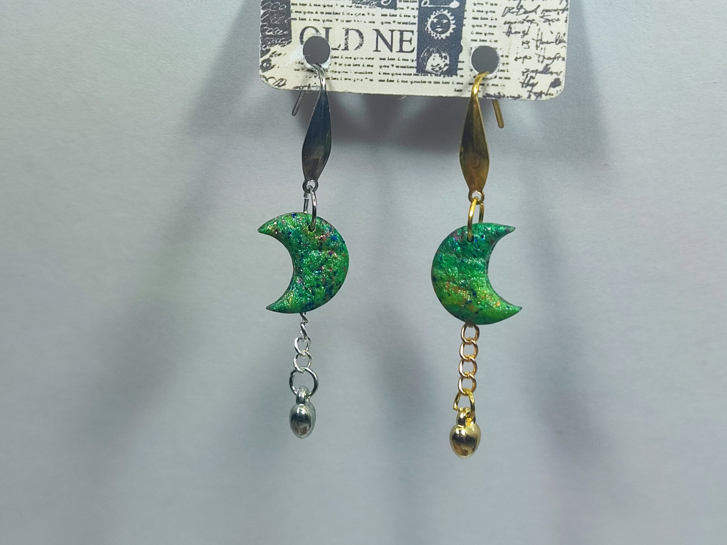 Moon Green Glitter Ohrring
