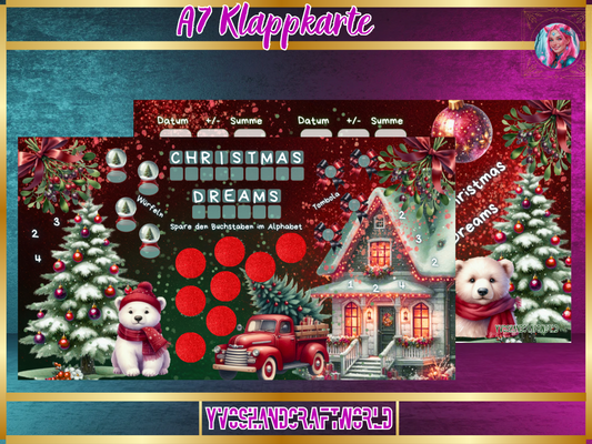 Weihnachtsgrußkarte A7 von Christmas Dreams, Klappkarte mit festlichem Design, ideal für Weihnachtsgrüße und festliche Grüße