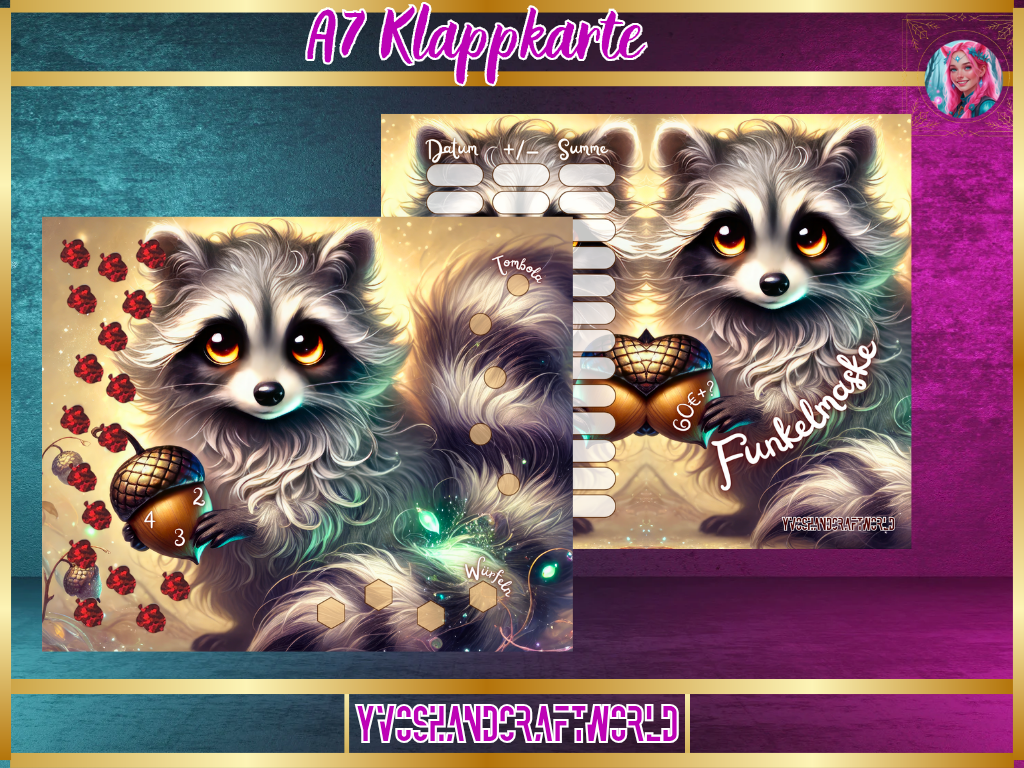 Funkelmaske Klappkarte A7