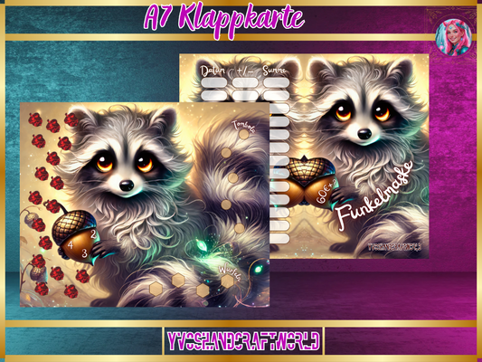 Funkelmaske Klappkarte A7